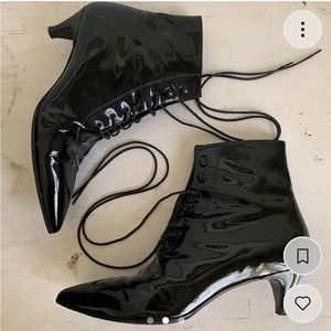 Yves Saint Laurent lace up booties